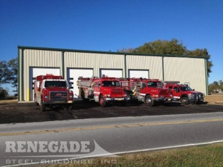 metal building fire & Rescue truck parking garage