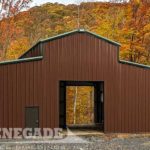 Monitor style steel building with tan walls