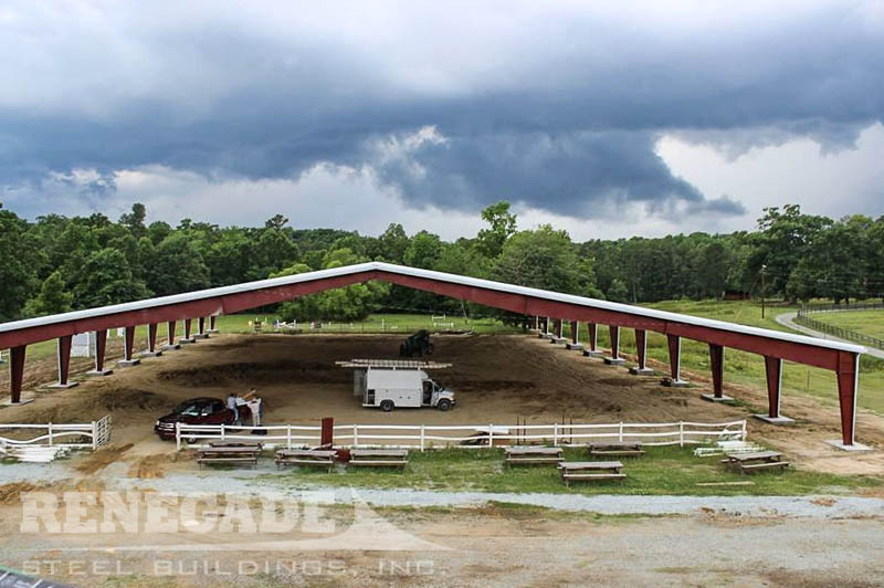 horse riding arena steel building roof only skylights equstrian