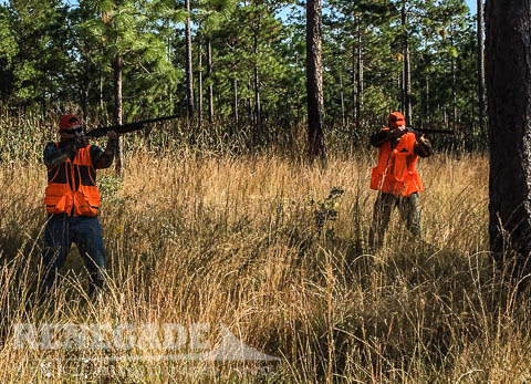 Two Renegade Steel Buildings employees hunting action at Southwind Plantation