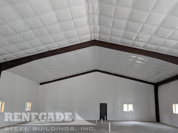 Steel Building Interior clean insulation