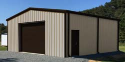 30x30 tan and brown steel building