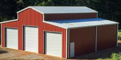 50x50 steel building red barn