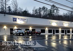 Commercial retail steel building