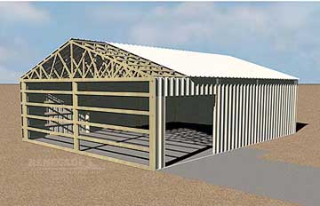 pole barn stick frame building illustration