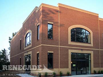 2 story steel building with brick front