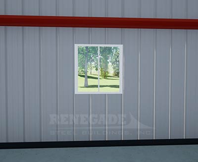 steel building window without framed opening illustration