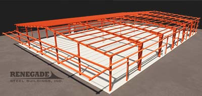 100x150x16 steel building frame illustration