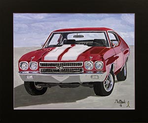 McPhailart.com painting red chevelle