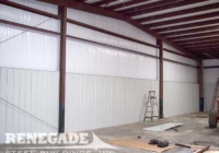 Renegade Steel Building interior with Standard insulation and liner panels