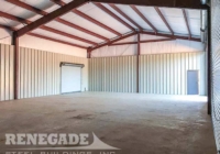 Renegade Steel Building interior with Standard insulation and wall liner panels