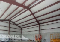 Renegade Steel Building interior with standard insulation and liner panels