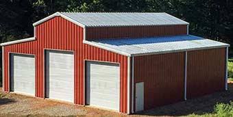 50x50 Renegade Steel Building Monitor style red barn