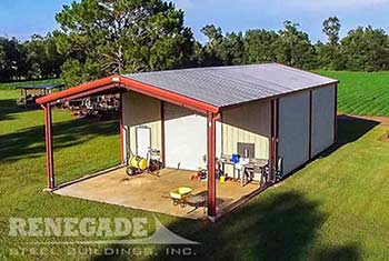 Steel Building Garage with open porch