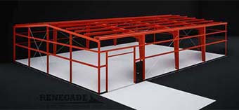 60x80x16 steel building red iron frame only illustration