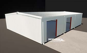 40x60 Renegade steel buildings illustraion with white walls and trim