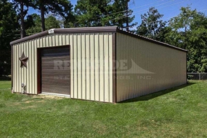 30x50x12 Renegade Steel Building with tan walls and brown trim