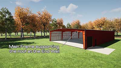 Renegade steel buildings expandable main frame end wall open illustration