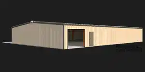 50x75x10 Renegade Steel Building illustration with tan walls and brown trim