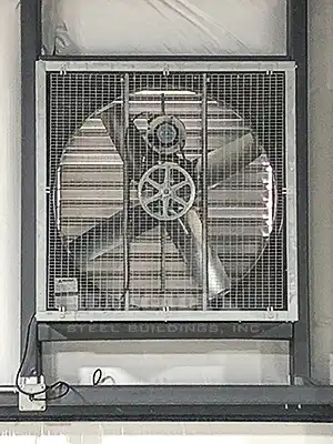 renegade steel building interior powered vent fan