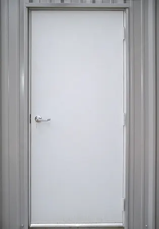 White 3070 steel walk door for a steel building