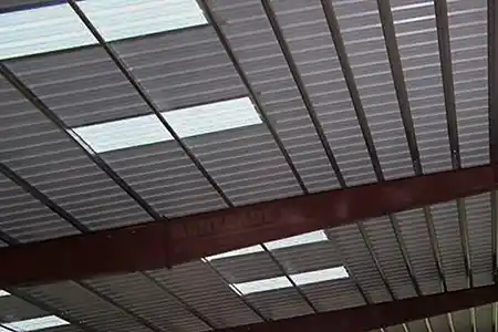 Translucent steel building roof panels