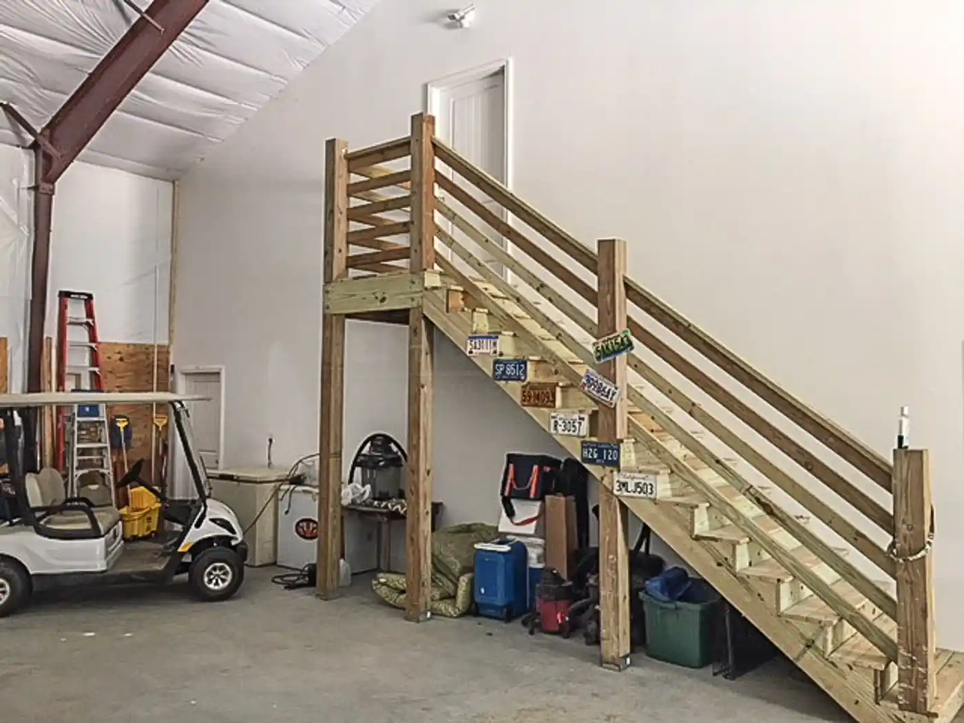 renegade steel building barndominium interior extra stairs