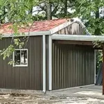 steel building man cave with lean to