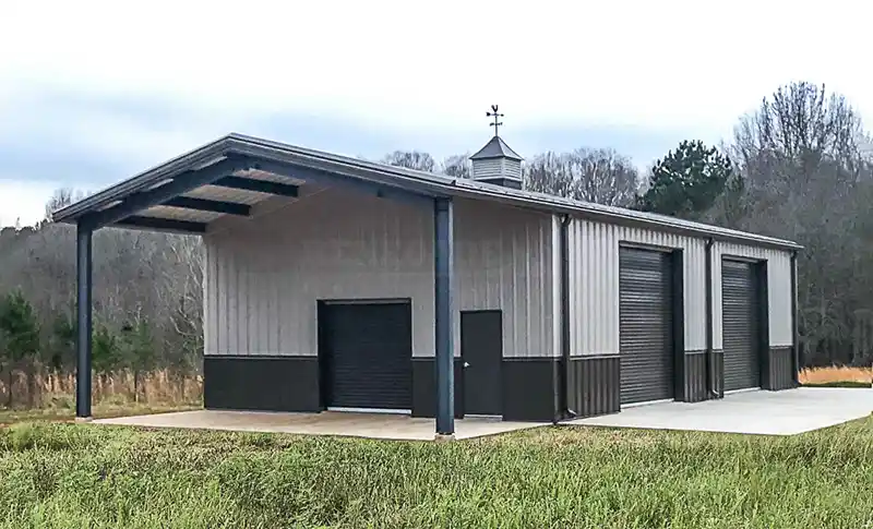 30x65 Renegade Steel Building with fox gray walls and burnished slate trim