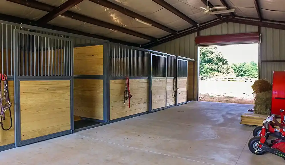 Renegade steel building with horse stalls