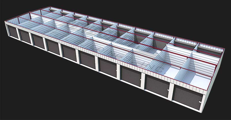 30x100 mini warehouse illustration
