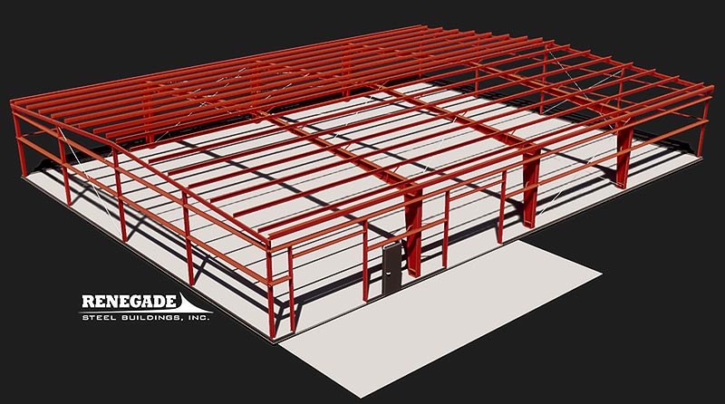 75x100 pre engineered steel building illustration