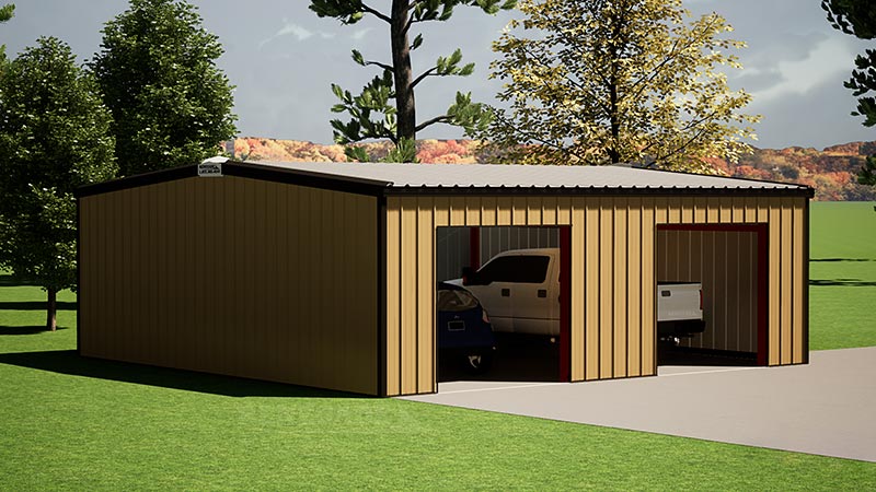 Featured image for “Custom 2-Car Steel Garage Kits”