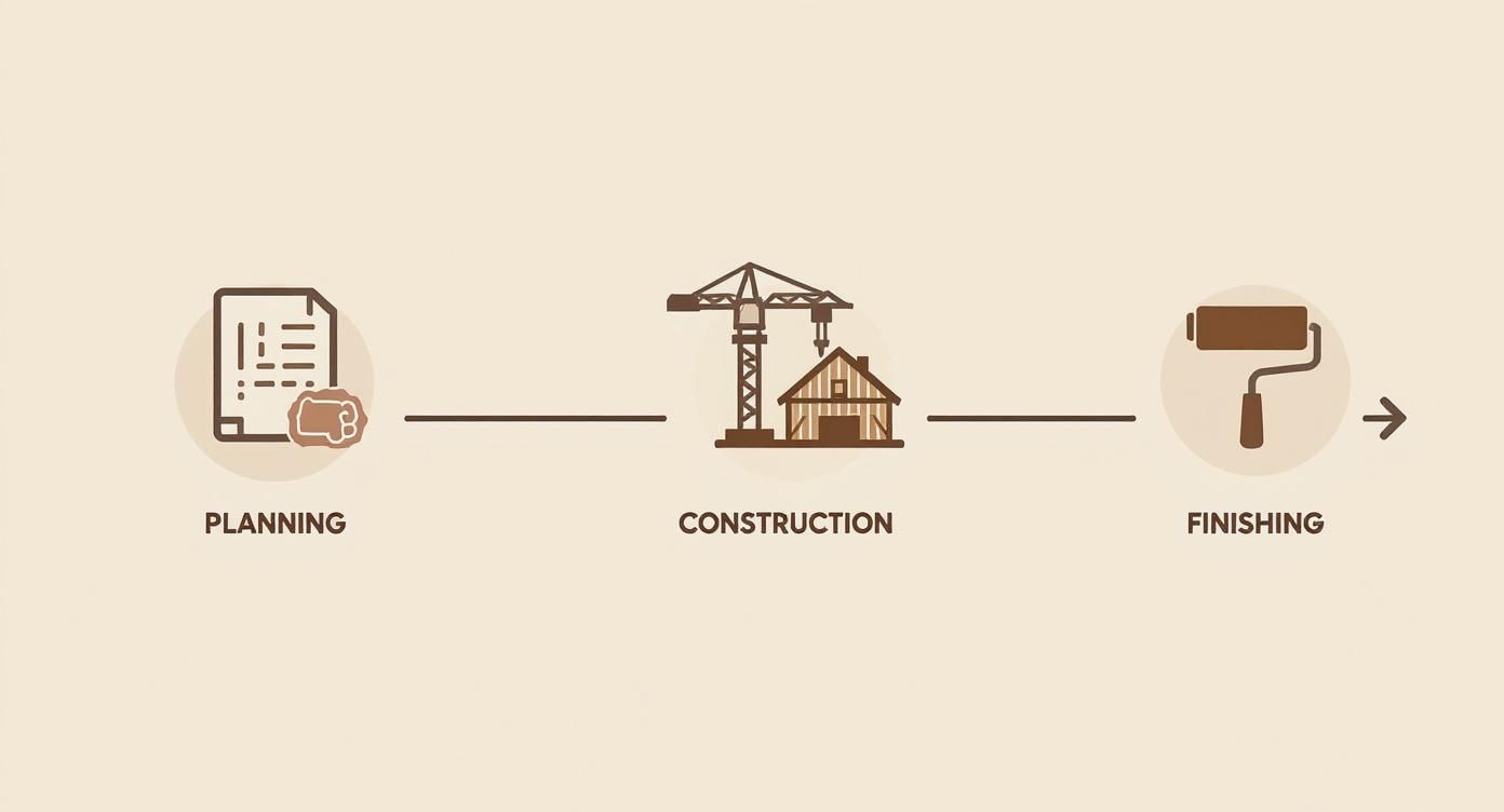 infographic for stages of how to build a barndo