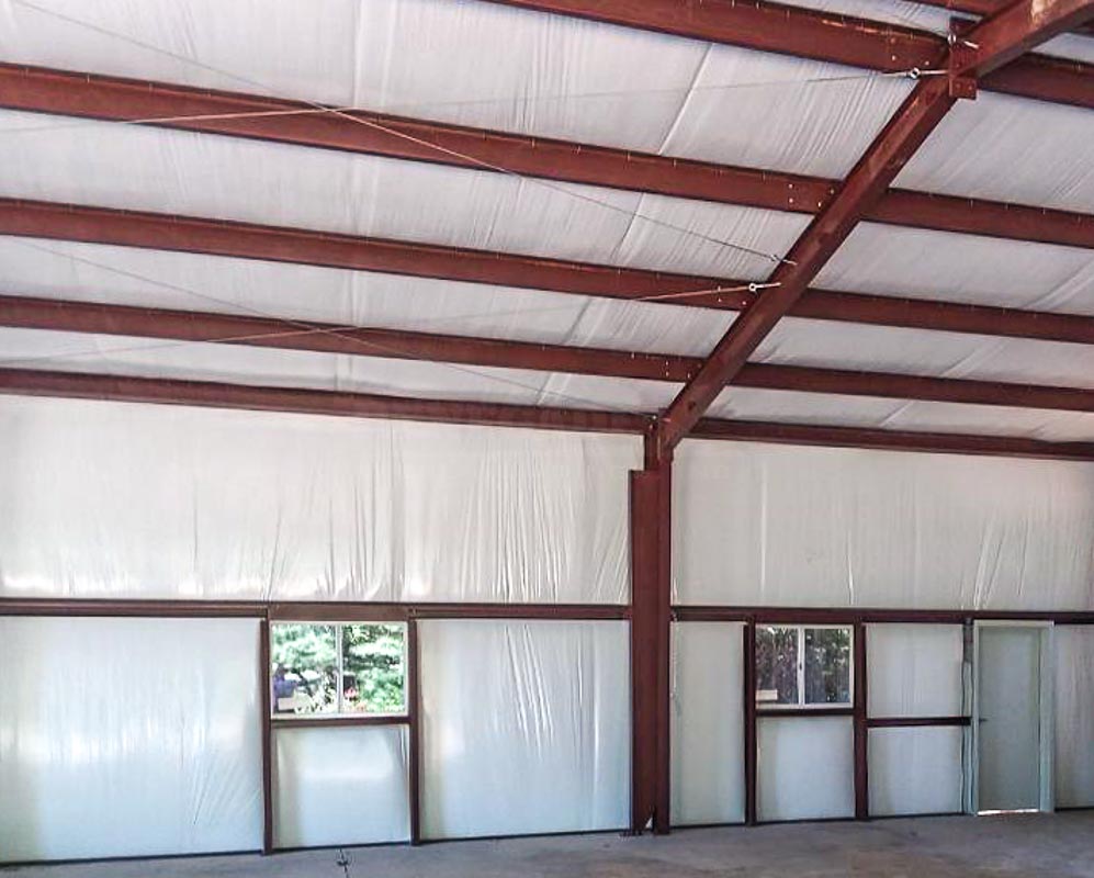 Steel building fiberglass insulation