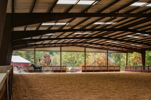 Steel Building covered horse riding arena