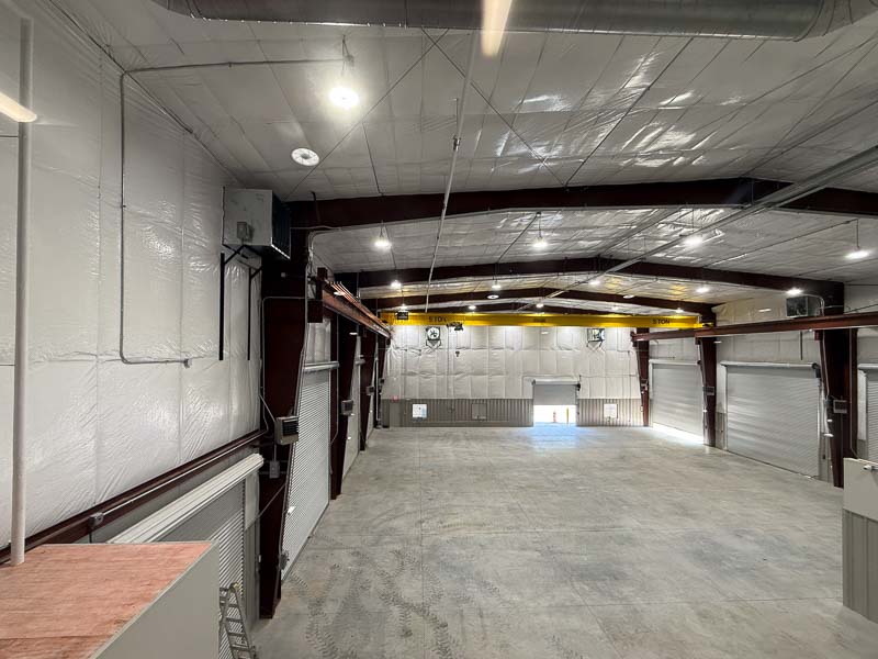 View of the shop area from the 2nd floor window in the 80x135x33 steel building