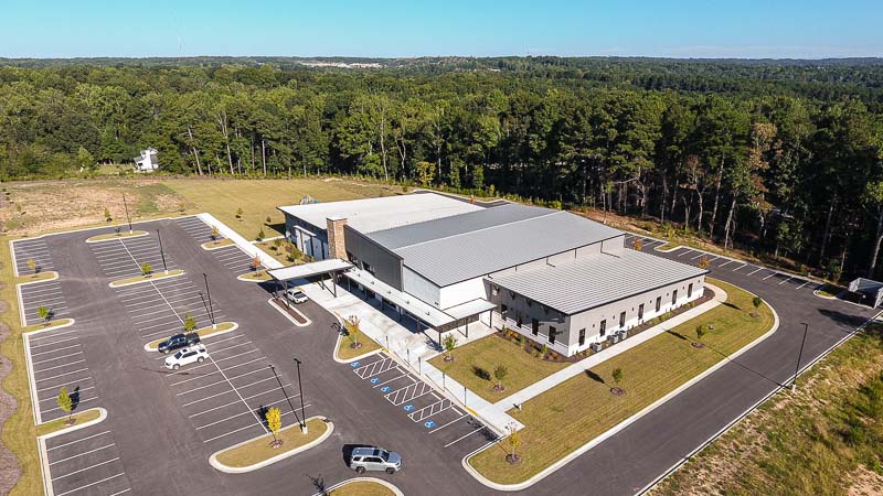 Aerial view of completed Gateway Church at Friendship campus